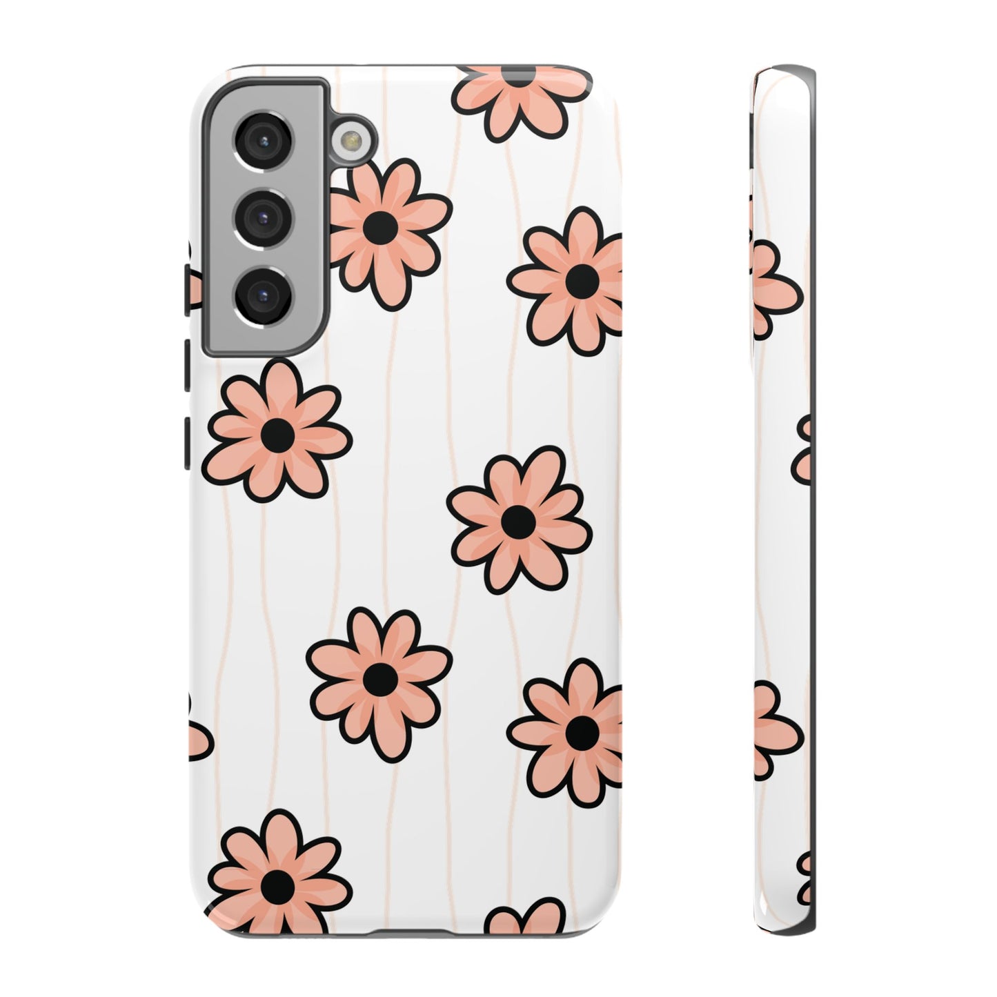Pink Flowers Protective Phone Case