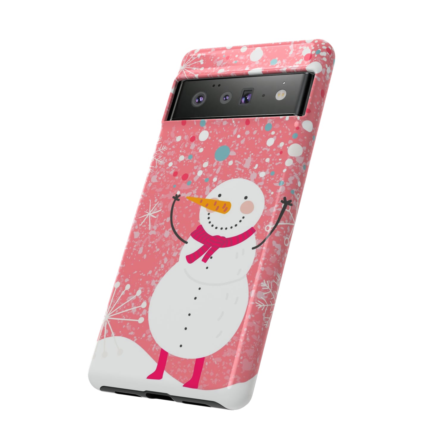 Pink Snowman Protective Case for Iphone, Samsung and a Google phones