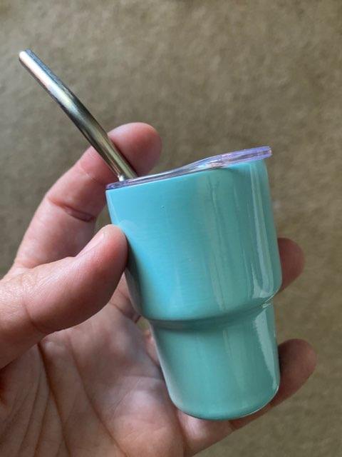 Mini 2oz shot glass/tumbler with lid and straw - Comes in 7 colors 48 HOUR SHIPPING