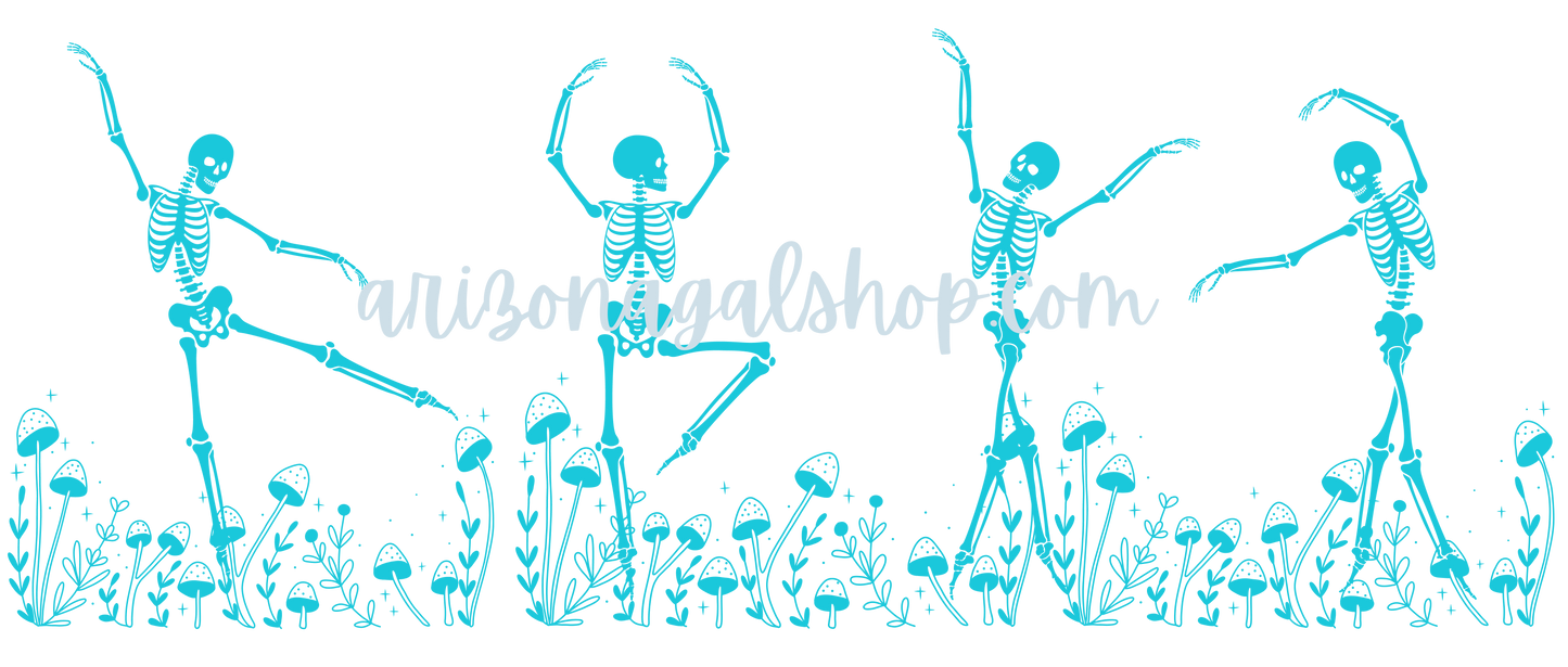 Digital Download - Turquoise Skelton Mushroom Wrap design for Libby Cups