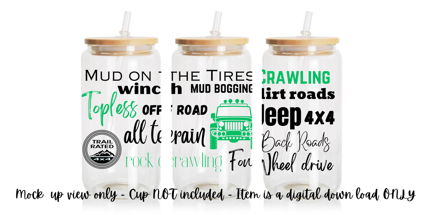 Digital Download - All Terrain Green Wrap Design For Libby Cups