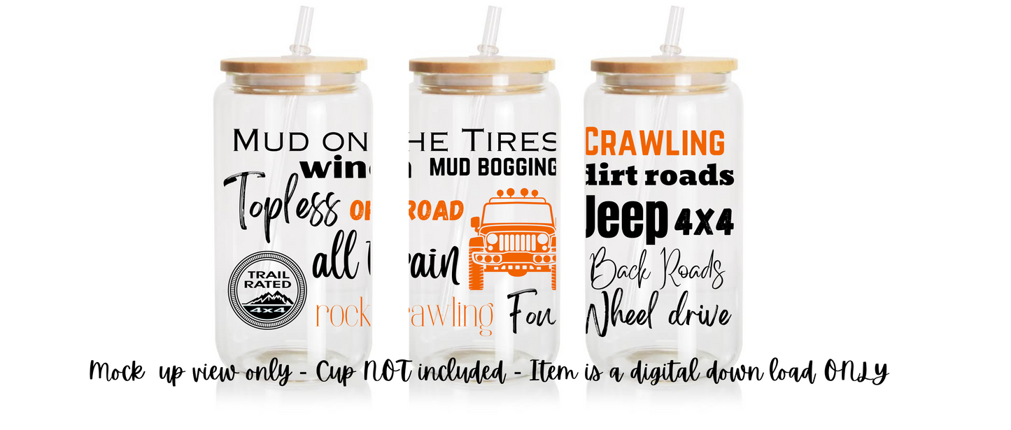 Digital Download - All Terrain Orange Wrap Deisgn For Libby Cups