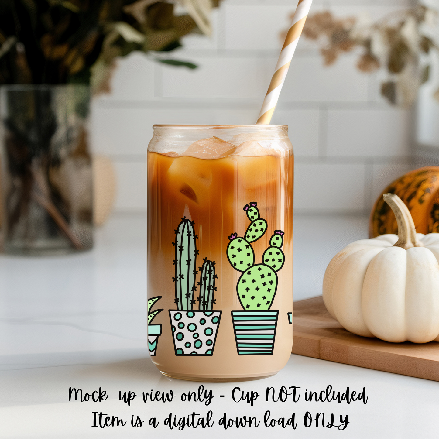 Digital Design - Cactus Wrap design is made for Libby Cups.