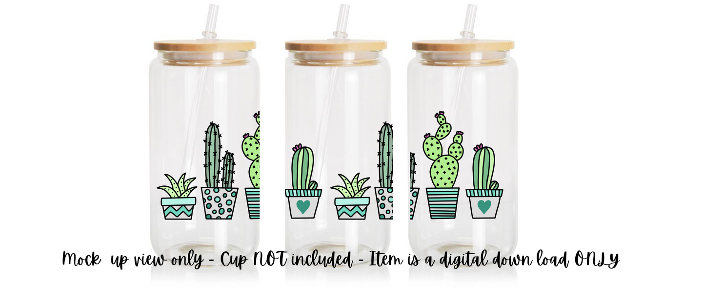 Digital Design - Cactus Wrap design is made for Libby Cups.