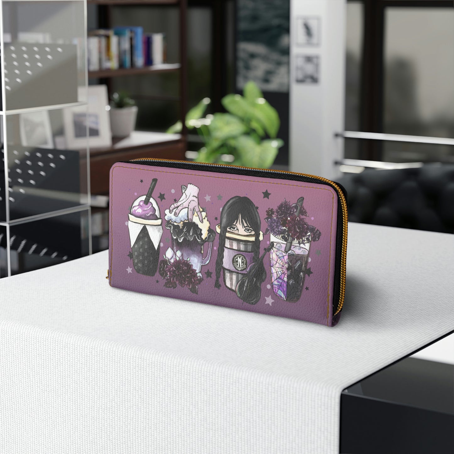 Wednesday Purple Zipper Wallet