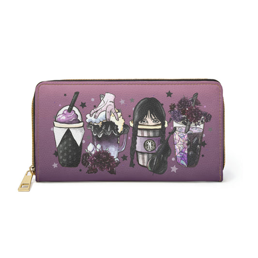 Wednesday Purple Zipper Wallet