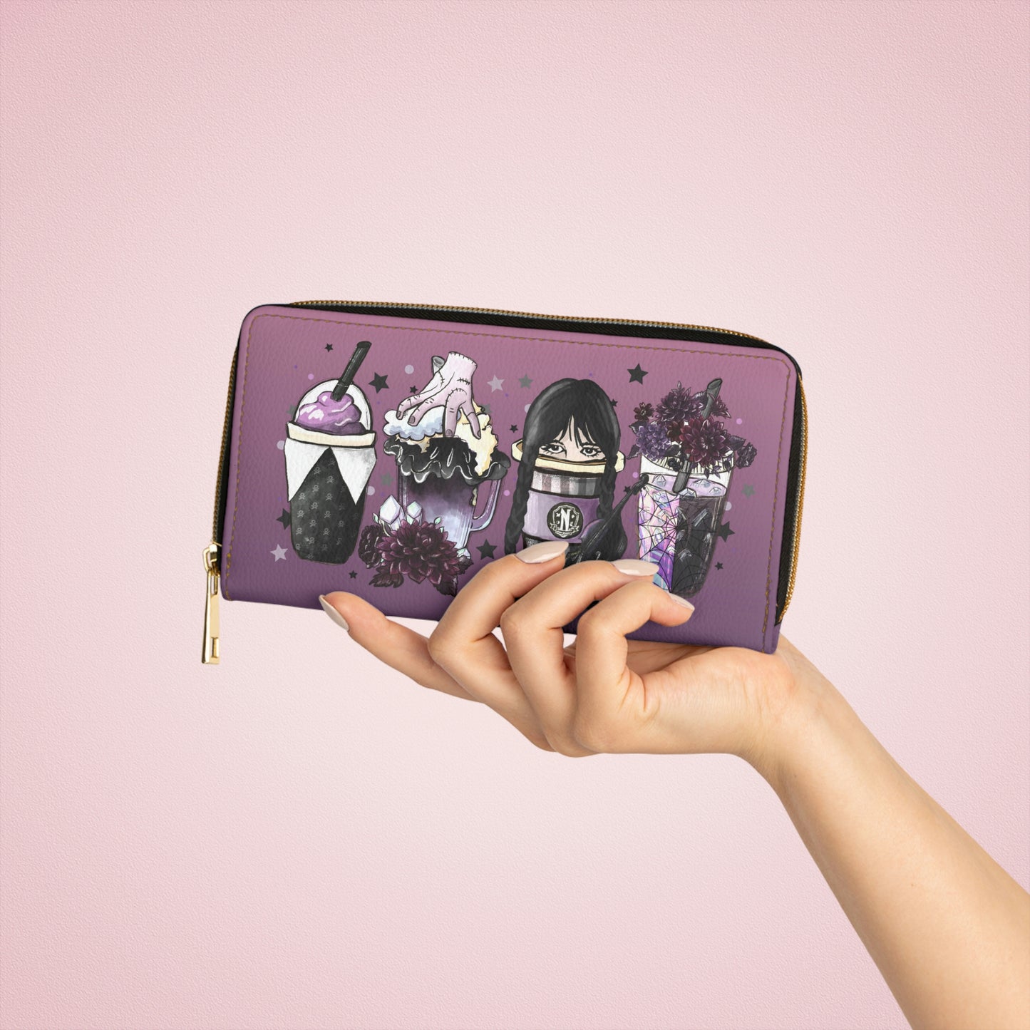 Wednesday Purple Zipper Wallet